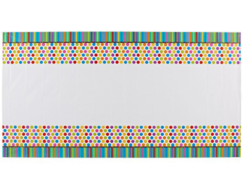 American Greetings Party Supplies Dots and Stripes Paper Table Cover, 54" x 102", Teal