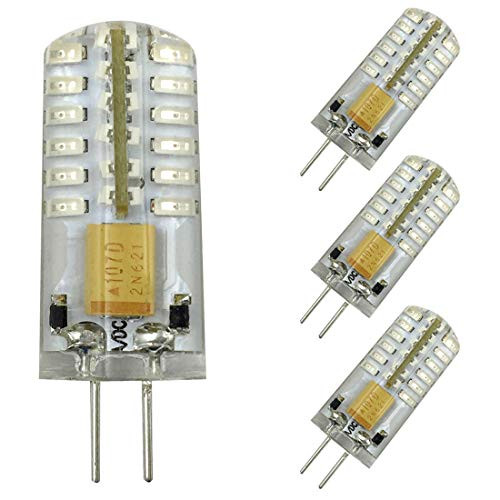 G4 Led Bulb 12V AC/DC 2W Green Light 48×3014 SMD 20W Halogen Bulb Equivalent, Capsule Spotlight Lamps for Landscape RV,4-Pack