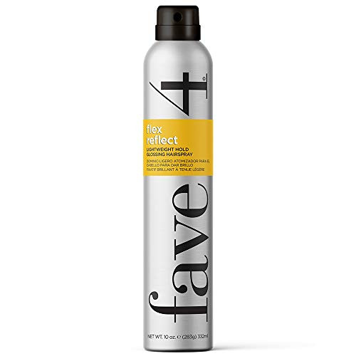 fave4 hair Flex Reflect Hairspray, Lightweight Glossing Spray with Light Hold & High Shine, 10 0z
