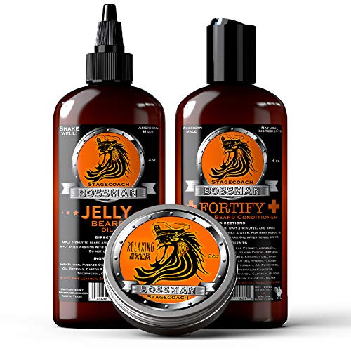 Bossman Essentials Beard Kit - Beard Oil - Conditioner and Balm (Stagecoach) Bossman Essentials Beard Kit - Beard Oil - Conditioner and Balm (Stagecoach)