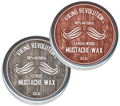 Mustache Wax 2 Pack - Beard & Moustache Wax for Men - Strong Hold Helps Train Tame & Style (Citrus & Sandalwood, 2 pack)