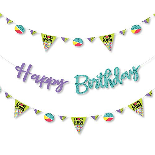 Big Dot of Happiness 90's Throwback - 1990's Birthday Party Letter Banner Decoration - 36 Banner Cutouts and Happy Birthday Banner Letters Big Dot of Happiness 90's Throwback - 1990's Birthday Party Letter Banner Decoration - 36 Banner Cutouts and Happy Birthday Banner Letters