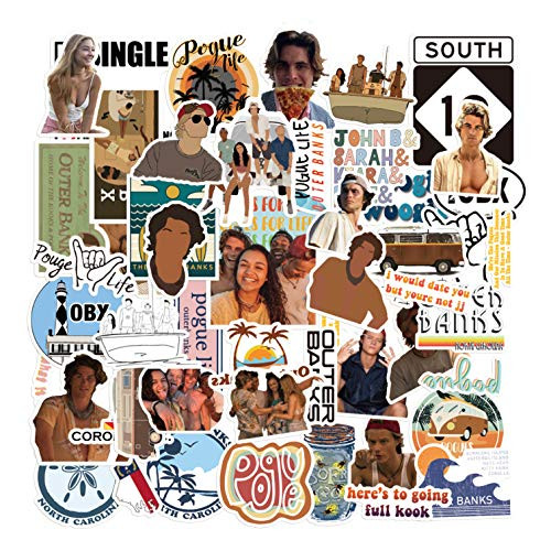 GROBRO7 50Pcs Outer Banks Vinyls Stickers John B Laptop Sticker Pack Pogue Life Waterproof Stickers Luggage Skateboard Water Bottle Stickers Decal Bicycle Bumper Snowboard Decorate Gift for Kid