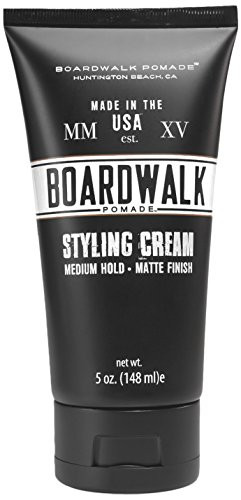 Boardwalk Matte Styling Cream 5oz Best Matte Product for Your Hair, Water-Based/Soluble, Made with Aloe Vera and Vegan, Matte/Natural Shine, Barber Preferred Matte Product for Men, Matte Pomade