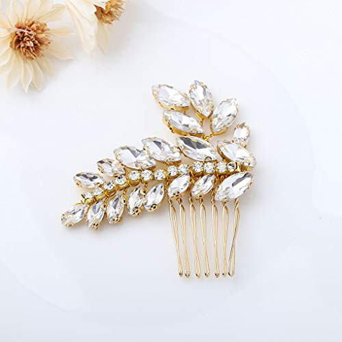 Olbye Wedding Hair Comb Crystal Bridal Hair Accessories for Bride and Bridesmaids Wedding Headpieces (Gold) Olbye Wedding Hair Comb Crystal Bridal Hair Accessories for Bride and Bridesmaids Wedding Headpieces (Gold)