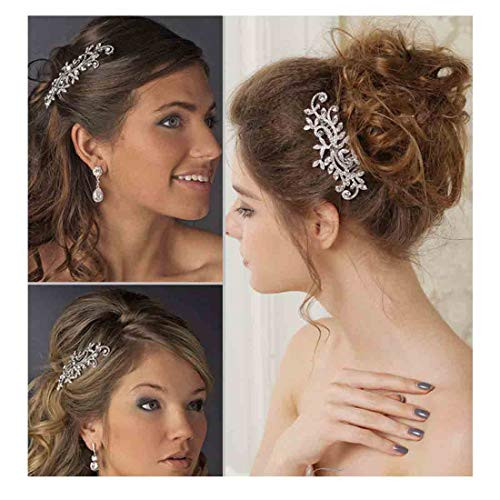 Olbye Silver Wedding Hair Comb Headpiece Rhinestone Crystal Side Comb Bridal Hair Accessories for Bride and Bridesmaids Olbye Silver Wedding Hair Comb Headpiece Rhinestone Crystal Side Comb Bridal Hair Accessories for Bride and Bridesmaids