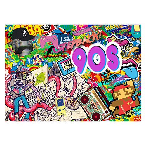 Clearance! Sunlit Step Back 90's Photo Backdrop, 90s Themed Party Decoration, 7x5ft Photo Booth Background, Party Banner, Hip Hop, Graffiti.