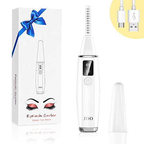 Heated Eyelash Curler, JDO Electric Eyelash Curler Mini USB Rechargeable Eye Lash Curler for Natural Curling and Long Lasting, Eyelashes Curling Tool with LCD Temperature Display Heated Eyelash Curler, JDO Electric Eyelash Curler Mini USB Rechargeable Eye Lash Curler for Natural Curling and Long Lasting, Eyelashes Curling Tool with LCD Temperature Display