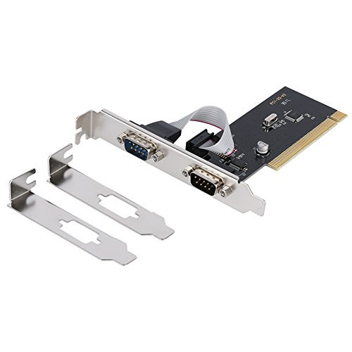 QNINE PCI 2 Port Serial Expansion Card, PCI to Industrial DB9 COM RS232 Converter Adapter Controller for Desktop PC with Low Bracket