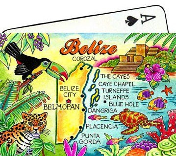 World By Shotglass Belize Central America Map Collectible Souvenir Playing Cards