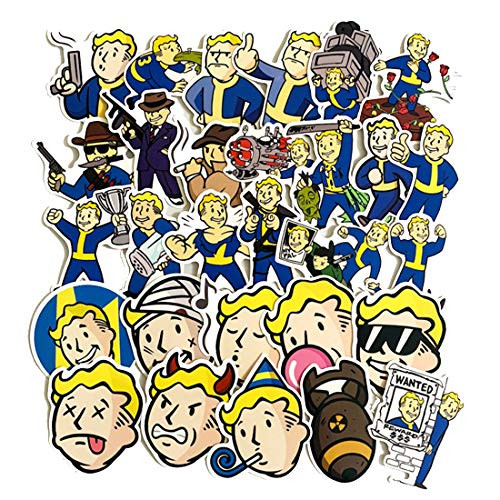 29Pcs Game Fallout Stickers for Water Bottle Cup Laptop Guitar Car Motorcycle Bike Skateboard Luggage Box Vinyl Waterproof Graffiti Patches WJ