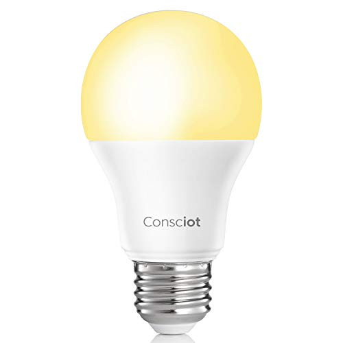 Consciot WiFi Smart Bulb, No Hub Required, 9W Dimmable 800LM LED lights, 2700K 60W Equivalent, Compatible with Alexa, A19 E26 Lamp, Soft White