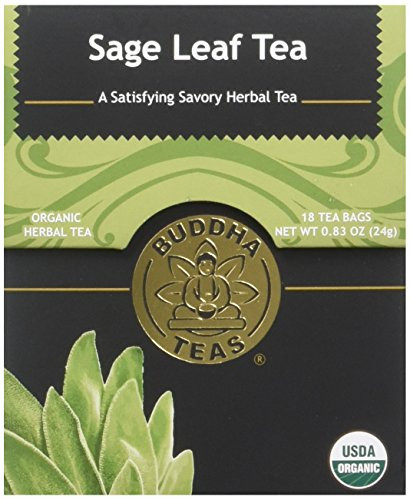 Organic Sage Leaf Tea - Kosher, Caffeine-Free, GMO-Free - 18 Bleach-Free Tea Bags