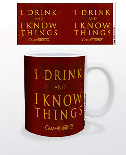 I Drink and I Know Things Game of Thrones GOT Tyrion Lannister Quote Ceramic Coffee Mug Tea Cup Fun Novelty Gift 12 oz