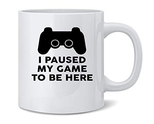 Poster Foundry I Paused My Game to Be Here PS Controller Gamer Ceramic Coffee Mug Tea Cup Fun Novelty Gift 12 oz