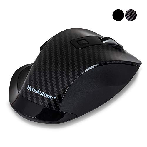 Brookstone Wireless Ergonomic Mouse with Scroll Wheel and Selectable DPI, Mac and PC Compatible (Carbon)