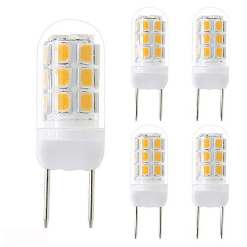 G8 Led Bulb, 120V 20W 35W GY8.6 G8 Halogen Replacement, Warm White 3000K Dimmable G8 Bulbs for Under Counter Kitchen Lighting, Under-Cabinet Light, Puck Lights (5-Pack)