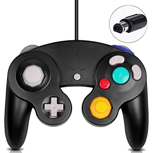 Gamecube Controller, Wired Game Cube Gamepads Compatible with Nintendo Gamecube & Wii Console Classic Wired Controller NGC Gamepad Joystick Black