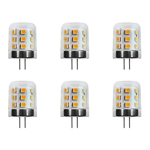 Makergroup T3 G4 Bi-pin LED Light Bulbs 12VAC/DC Low Voltage 3Watt Warm White 2700K-3000K for Outdoor Landscape Lighting Path Lights, Deck Lights, Step Lights,Paver Lights 6-Pack