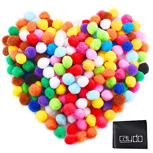 Caydo 240 Pieces 1 Inch Pom Poms for Hobby Supplies and DIY Creative Crafts Decorations, Assorted Colors