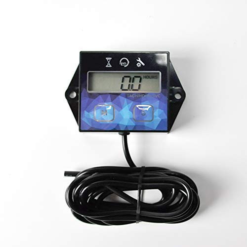 Small Digital Engine Tachometer Hour Meter Gauge Track Oil Change Inductive Hour Meter for Boat Lawn Mower Motorcycle Outboard Snowmobile Chainsaws