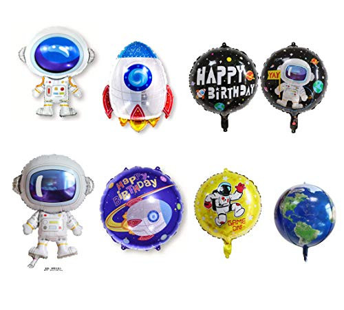 UgyDuky 8 Pack Outer Space Balloons | Foil Mylar Happy Birthday Party Balloons with Space Ship, Astronaut and Solar System Planets Theme Foil Balloons UgyDuky 8 Pack Outer Space Balloons | Foil Mylar Happy Birthday Party Balloons with Space Ship, Astronaut and Solar System Planets Theme Foil Balloons