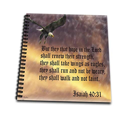 3dRose Isaiah 40-31 Bible Verse with Eagle Against a Troubled Sky-Mini Notepad, 4 by 4-inch (db_27419_3) 3dRose Isaiah 40-31 Bible Verse with Eagle Against a Troubled Sky-Mini Notepad, 4 by 4-inch (db_27419_3)