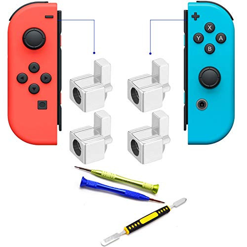 Deal4GO Left Right Metal Buckle Lock Buttons Replacement for Nintendo Switch Joy Con Controller Metal Latch with Screwdrivers