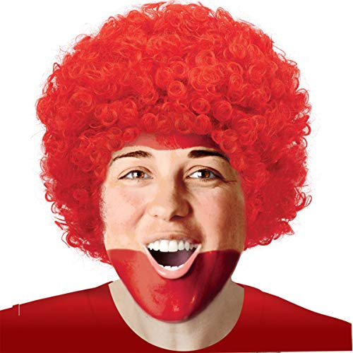 Amscan Curly Party Wig Costume, Red