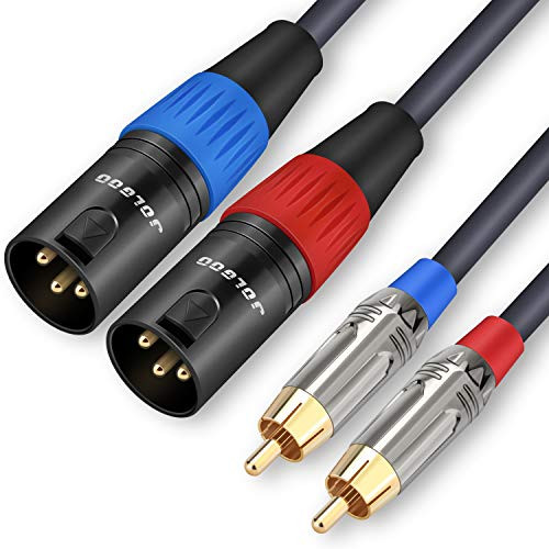 RCA to XLR Cable, Dual RCA Male to Dual XLR Male Cable, 2 RCA Male to 2 XLR Male HiFi Audio Cable, 4N OFC Wire, for Amplifier Mixer Microphone, 3.3 Feet JOLGOO