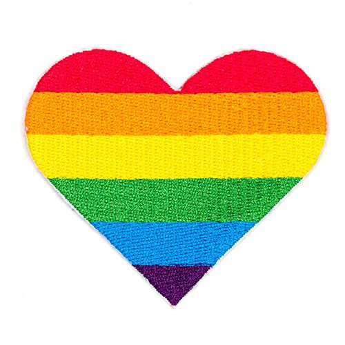 These are Things Rainbow Pride Heart Embroidered Iron On or Sew On Patch