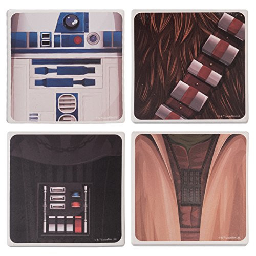Vandor Star Wars 4 Piece Ceramic Coaster Set, Multicolored