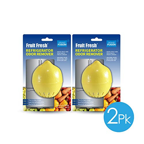 Fruit Fresh Refrigerator Air Freshener & Produce Life Extender 2 Pack Set - Keeps Fruit and Vegetables Fresh Longer - Removes Odor & Moisture