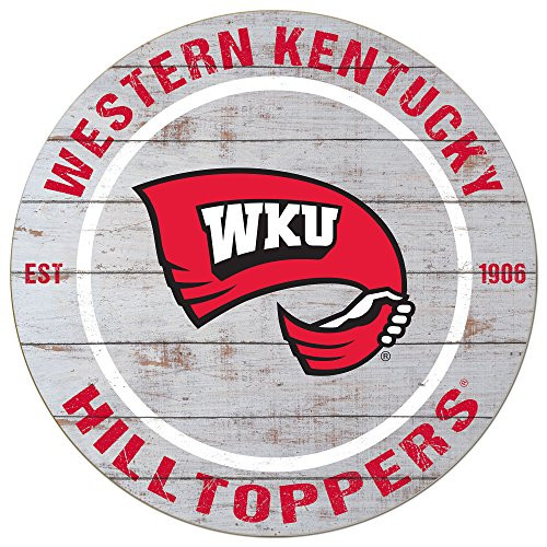 KH Sports Fan 20"x20" Classic Western Kentucky Hilltoppers Weathered Circle Sign