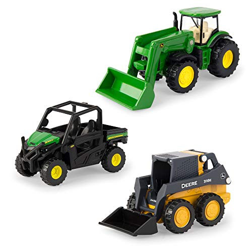 ERTL Iron John Deere Tractor, Gator and Skid Steer Toys 1:64 Scale (Pack of 3)
