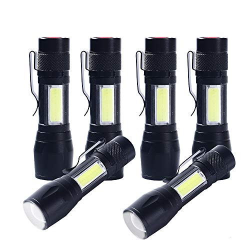 KunHe Mini Small LED Flashlight and Lantern combo AA battery flashlights Pack of 6