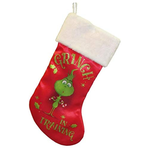 Kurt Adler The Grinch in Training Red Cuff Stocking
