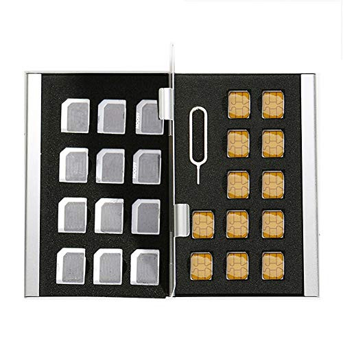 Myymee Large Capacity SD Card Holder Cases for Micro Sim/Nano Sim Cards,with 2 Phone General Pin Slots