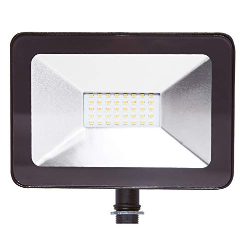 ASD 30W LED Flood Light Outdoor with Arm Mount - 4000K Bright Light 3191lm SMD - Super Bright Light Waterproof for Garage Yard Garden Landscape - Super Slim - ETL Listed & DLC - Bronze