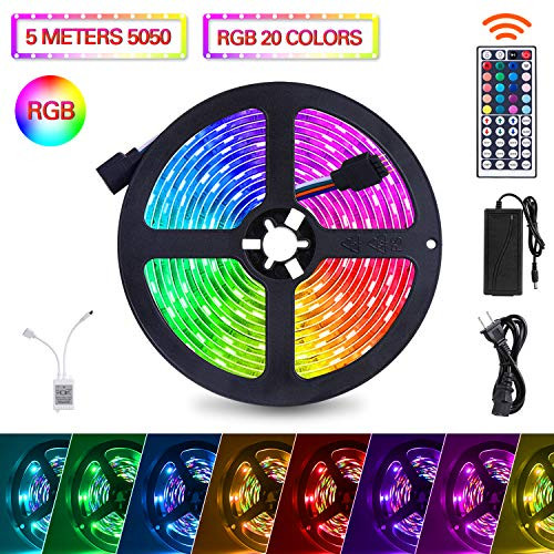 LED Strip Lights, 16.4ft RGB LED Light Strip 5050 LED Tape Lights, Color Changing LED Light Strips with Remote for Home Lighting Kitchen Bed Flexible Strip Lights for Bar Home Decoration LED Strip Lights, 16.4ft RGB LED Light Strip 5050 LED Tape Lights, Color Changing LED Light Strips with Remote for Home Lighting Kitchen Bed Flexible Strip Lights for Bar Home Decoration