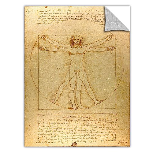 ArtApeelz Leonardo DaVinci 'Vitruvian Man' Removable Wall Art Graphic 24 by 32-Inch