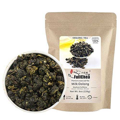FullChea - Milk Oolong Tea - Oolong Tea Loose Leaf - Taiwan High Mountain Tea Jin Xuan Milk Oolong - Naturally Milky and Silky Aroma - Weight Loss Tea - 8oz / 226g