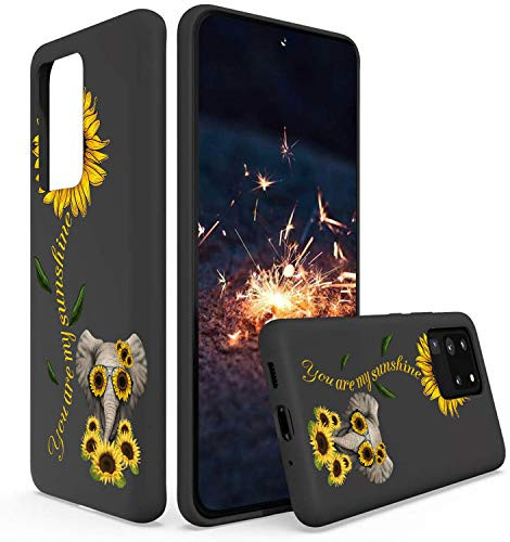 Galaxy S20 Ultra Case,Sunflower and Cute Elephant Slim Anti-Scratch Shockproof Leather Soft TPU Back Protective Cover Case for Samsung Galaxy S20 Ultra 5G (2020) 6.9 Inch