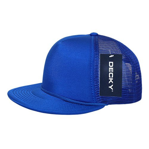 DECKY 223-RYL Solid Color Flat Bill Foam Trucker, Royal