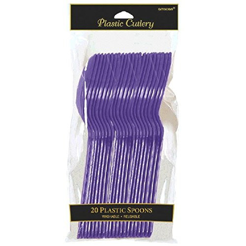 Amscan Plastic Spoons, 8.7" x 4.3", Purple