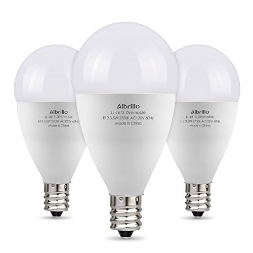 Albrillo Dimmable LED Light Bulbs E12 Bulb, 40 Watt Incandescent Equivalent, Warm White 2700K, 3 Pack