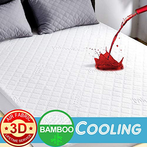 Full Size Waterproof Mattress Protector, Cooling Bamboo Waterproof Mattress Protector, Ultra Soft 3D Air Fabric Mattress Pad Cover Hypoallergenic Waterproof Sheets -Cotton (Ivory(Premium 3D), FULL) Full Size Waterproof Mattress Protector, Cooling Bamboo Waterproof Mattress Protector, Ultra Soft 3D Air Fabric Mattress Pad Cover Hypoallergenic Waterproof Sheets -Cotton (Ivory(Premium 3D), FULL)