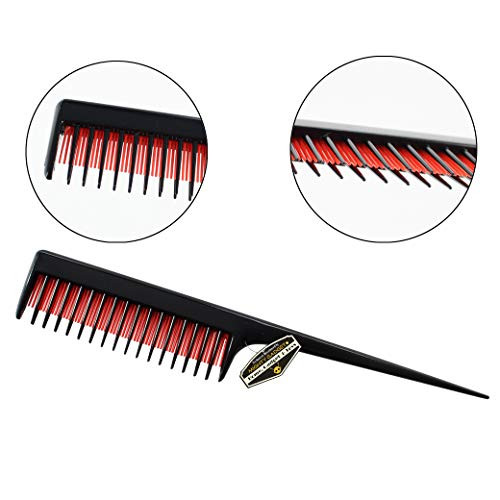 3 Pack of Mighty Gadget 8 inch Teasing Comb - Rat Tail Comb for Back Combing, Root Teasing, Adding Volume, Evening Styling for Thin, Fine and Normal Hair Types 3 Pack of Mighty Gadget 8 inch Teasing Comb - Rat Tail Comb for Back Combing, Root Teasing, Adding Volume, Evening Styling for Thin, Fine and Normal Hair Types