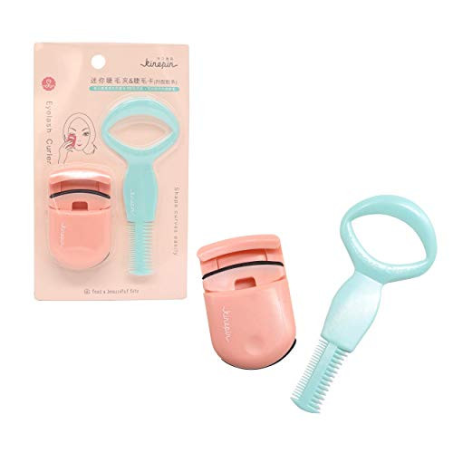 Dofash Eyelash Curler with Mini Comb Best Professional Plastic Eyelash Curler,Mini Cute Eyelash Curler,Pink