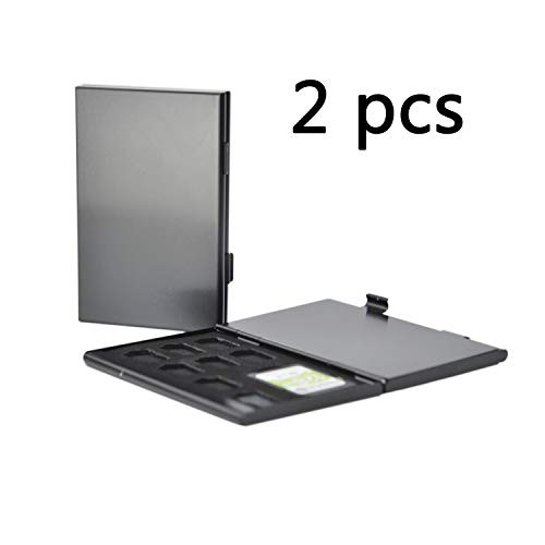 Cimya Sd Card Holder Micro Sd Card Holder Mini Sd Card Holder Sd Card Holder Case Sd Memory Card Holder Micro Sd Card Holder Organizer Small Sd Card Holder 4 sd Card Holderr + 8 Micro SD Cards 2 Pack